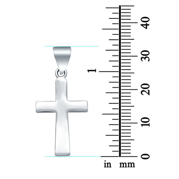 Plain Cross Charm Pendant 925 Sterling Silver (31.75MM)